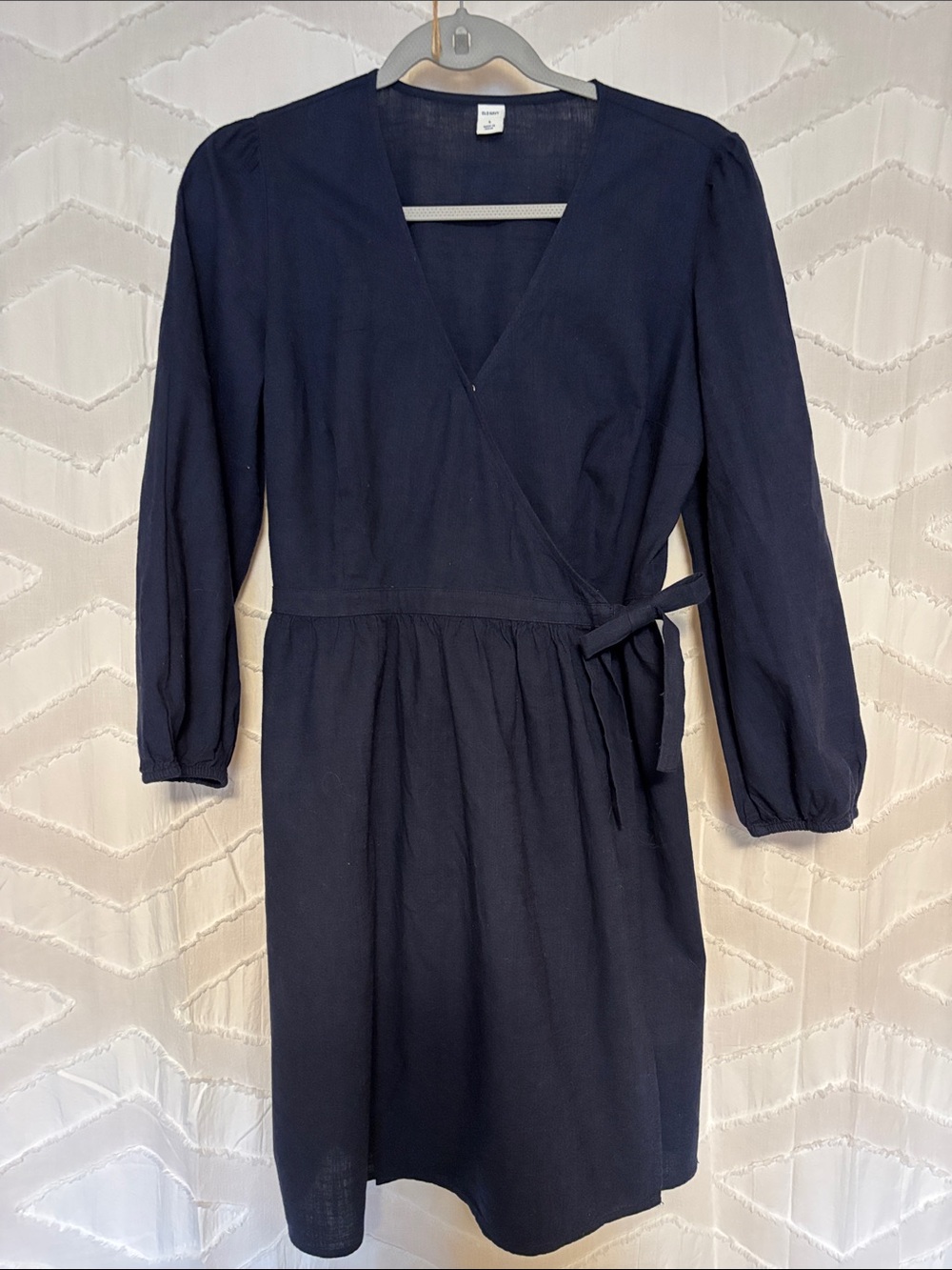 Old Navy Navy Wrap-Style Midi Dress with Ties